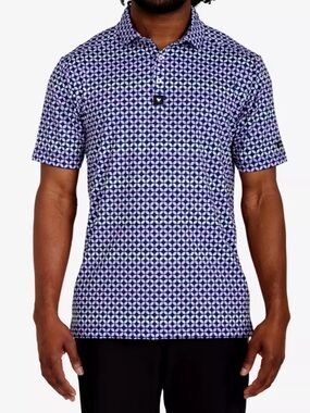 Bad Birdie Purple Geometric Polo Shirt